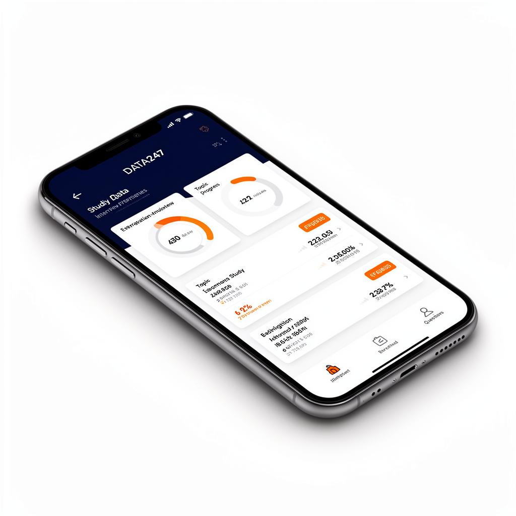 DATA247 App Preview showing data analytics interview preparation dashboard